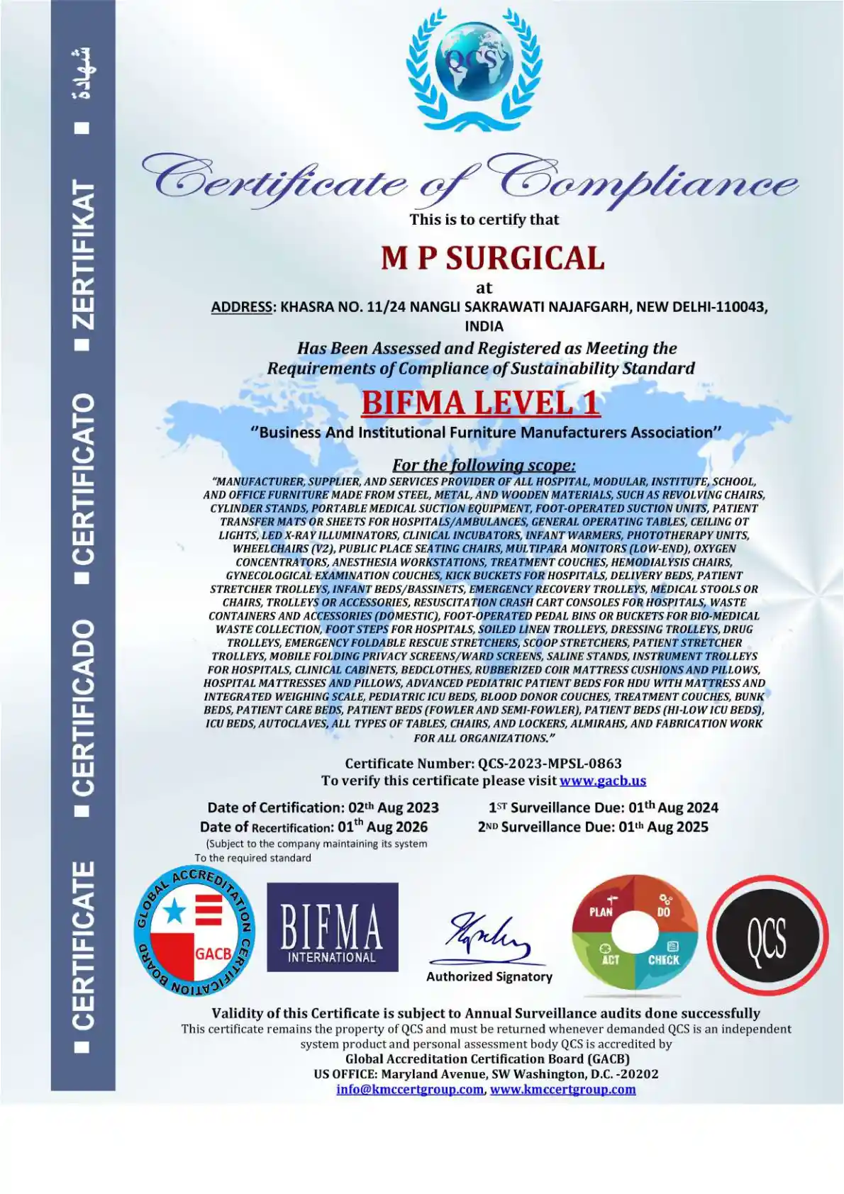 certificate