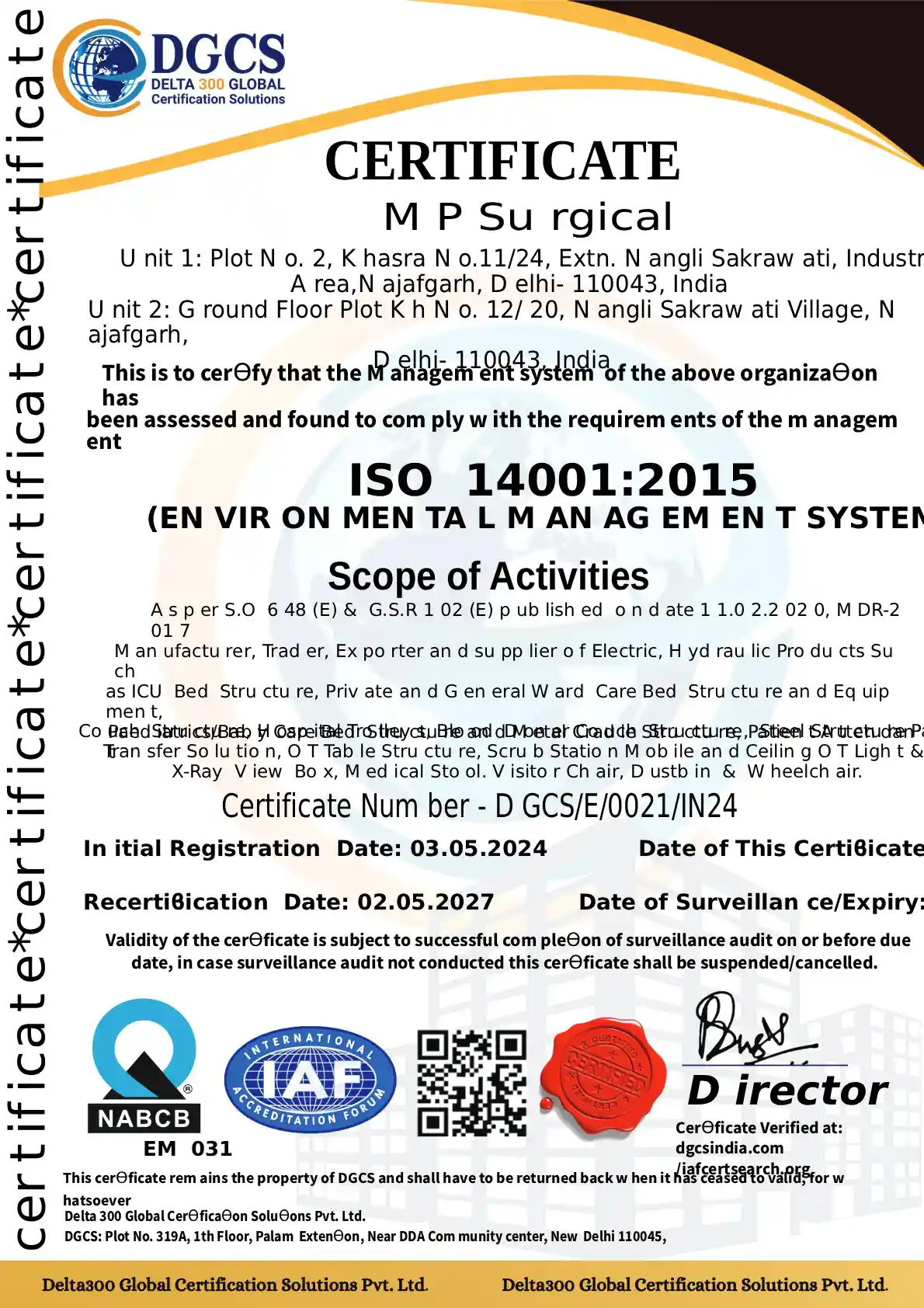 certificate